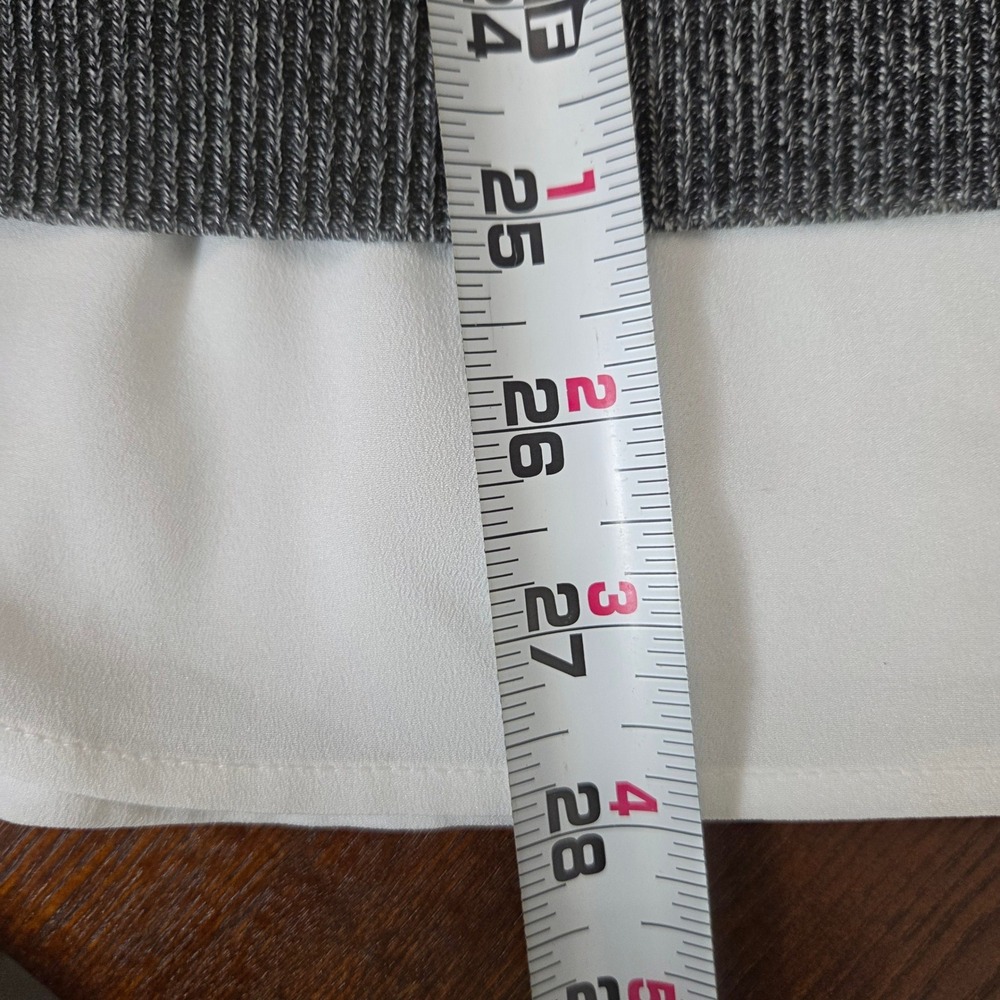 Calvin Klein gray textured sweater blouse office wear crew neck womens size M - Picture 11 of 11
